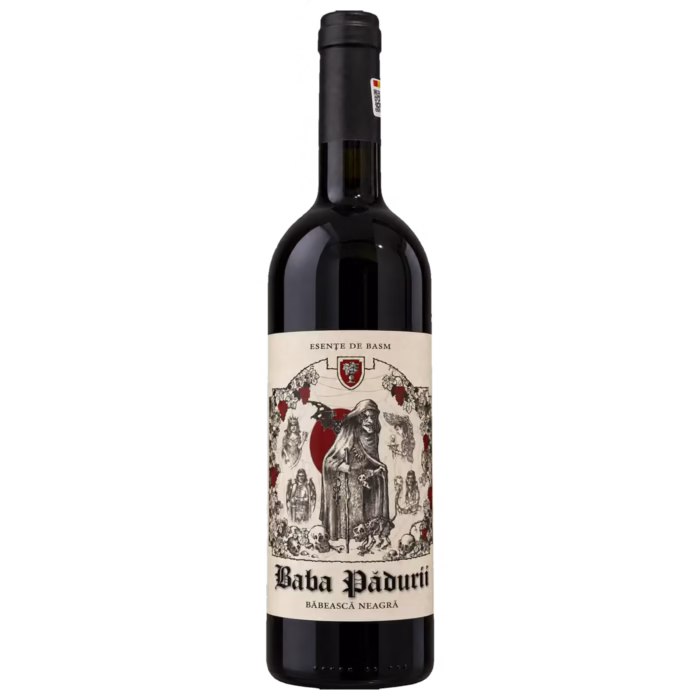Sticlă de vin Baba Pădurii Băbească Neagră, din gama Esențe de Basm